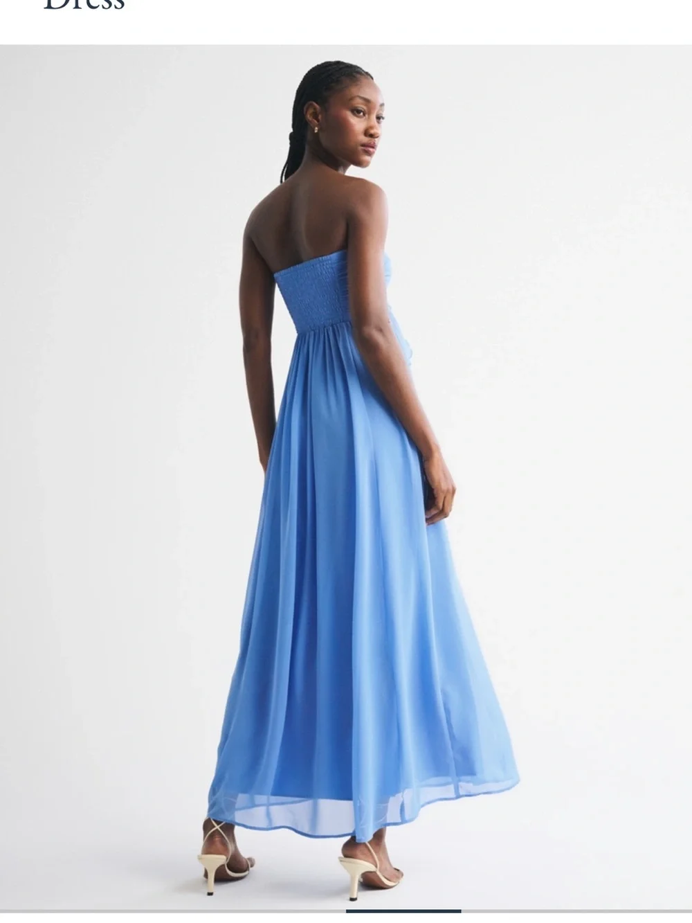 Abercrombie & Fitch Strapless Ruffle Maxi Dress in Periwinkle